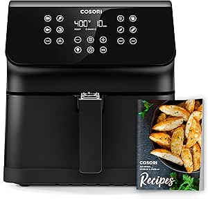COSORI Air Fryer Oven Pro II 5.8QT Large Airfryer, 12 in 1 Savable Custom Functions, Cookbook and Online Recipes, Nonstick and Dishwasher-Safe Detachable Square Basket