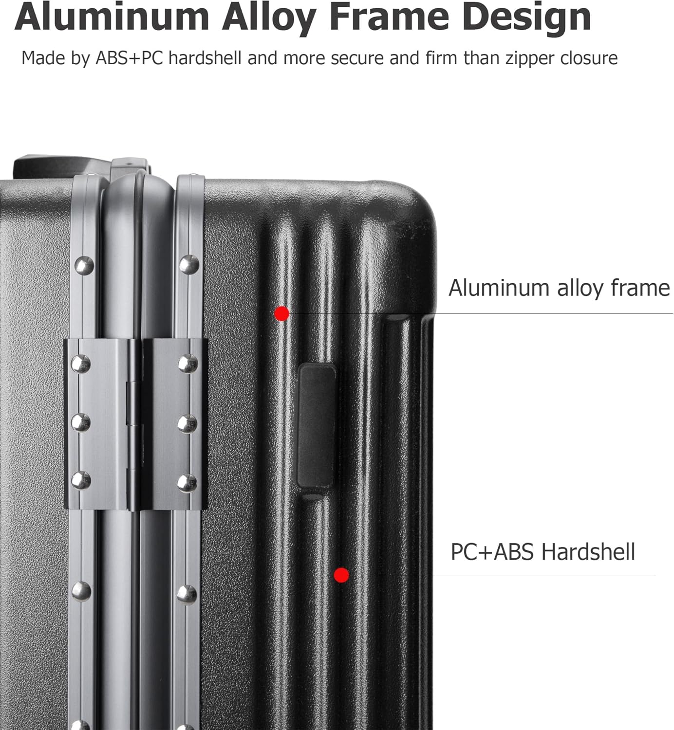 feilario Aluminium Frame PC Hard Shell Spinner Wheels Luggage,20.8"X15"X8.7 Airline Approved Built-In TSA lock Carry on Suitcase, with Cup Holder, USB Port, Phone Holder