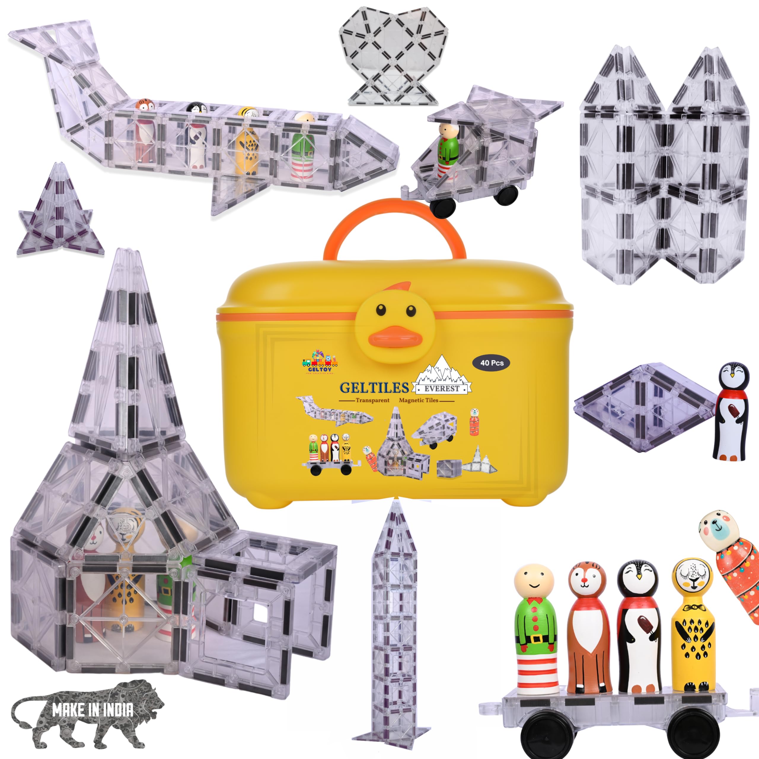 GELTILES MagneticTiles Transparent Tiles Everest 45 Pcs Set Includes 5 Colourful Dolls & Storage Box Educational STEM Learning Toy Return Gifts for Boys & Girls for Building Construction Blocks (B09NPTXQST) Amazon Price History, Amazon Price Tracker