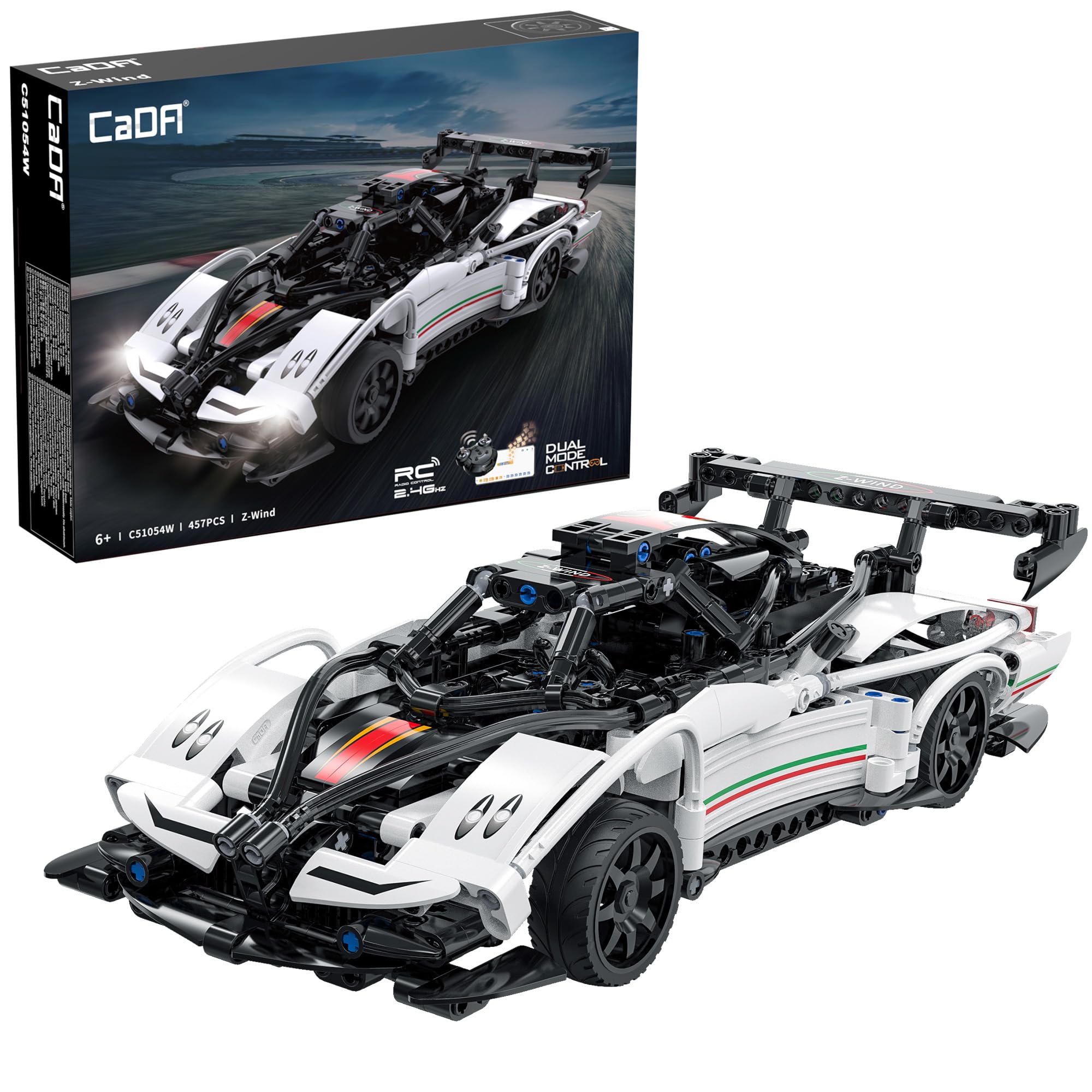 CaDA Z-Wind Supercar - 457 Pieces - Self-Build Brick Building Block Model C51054W