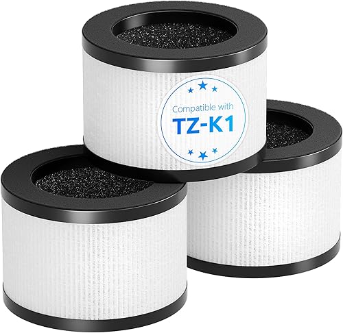 Hfunmo Filtro de repuesto TZ-K1 compatible con purificador de aire ToLife TZ-K1, purificadores de aire AROEVE MK01 MK06, filtro HEPA verdadero H13 3