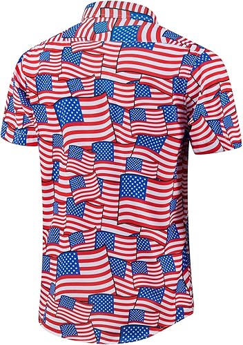 Miniatura 3 de J&DHUASHA Camisas hawaianas para hombre, estilo casual, con botones, manga corta, Aloha Beach