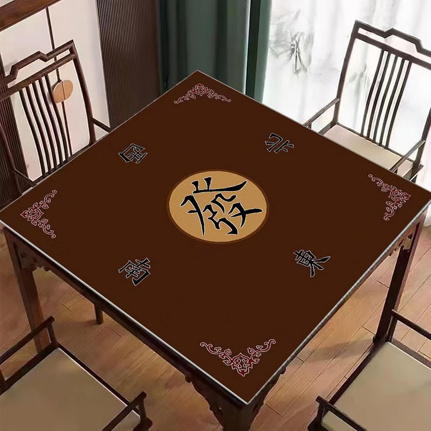 Mahjong Tablecloth Felt Table Protector Waterproof Non Slip Cover for Mahjong Poker or Card Game Table (G 60 * 60CM)