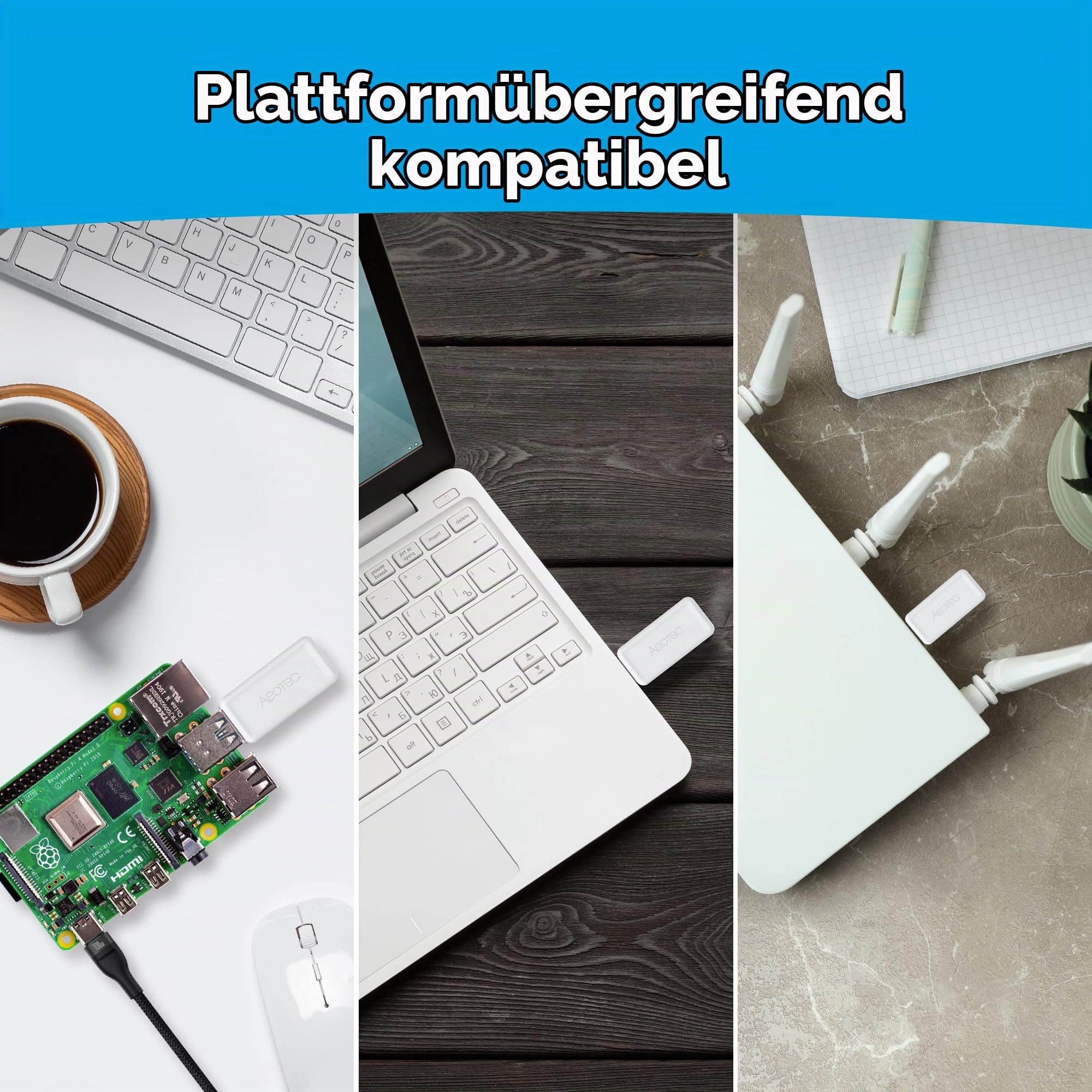 Z-Stick 10 Pro – Zigbee 3.0 und Z-Wave 800 Series USB-Adapter – funktioniert mit HomeAssistant – Zigbee2MQTT – Z-Wave Controller – große Reichweite – bis zu 1 Meile kabellose Reichweite – Cloud-frei