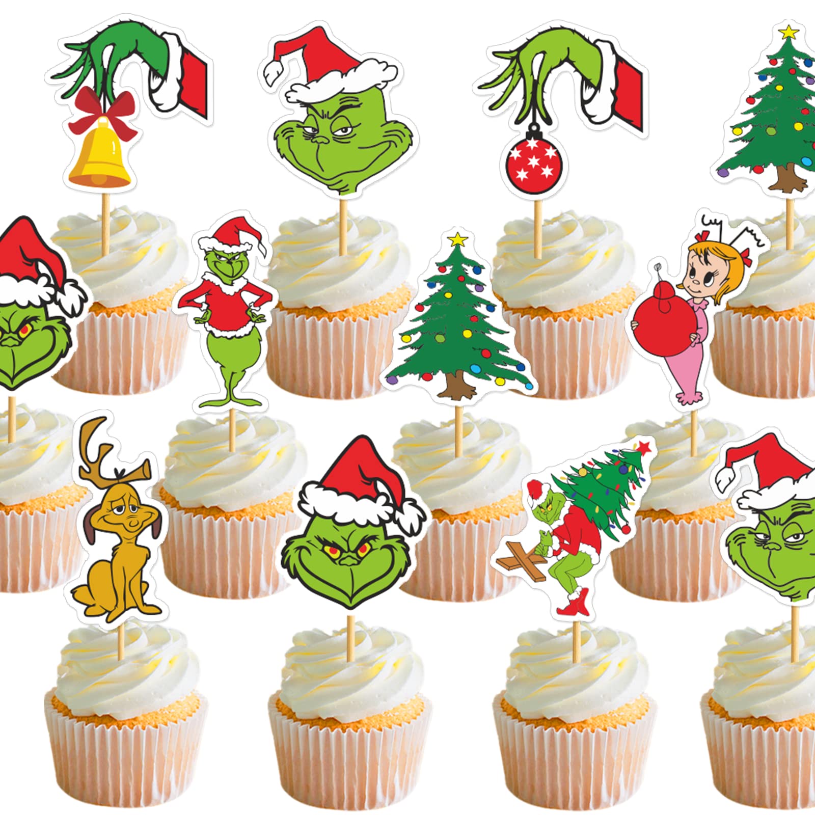Buy 36PCS Grinch Cupcake Topper Grinch Party Decorations The Grinch