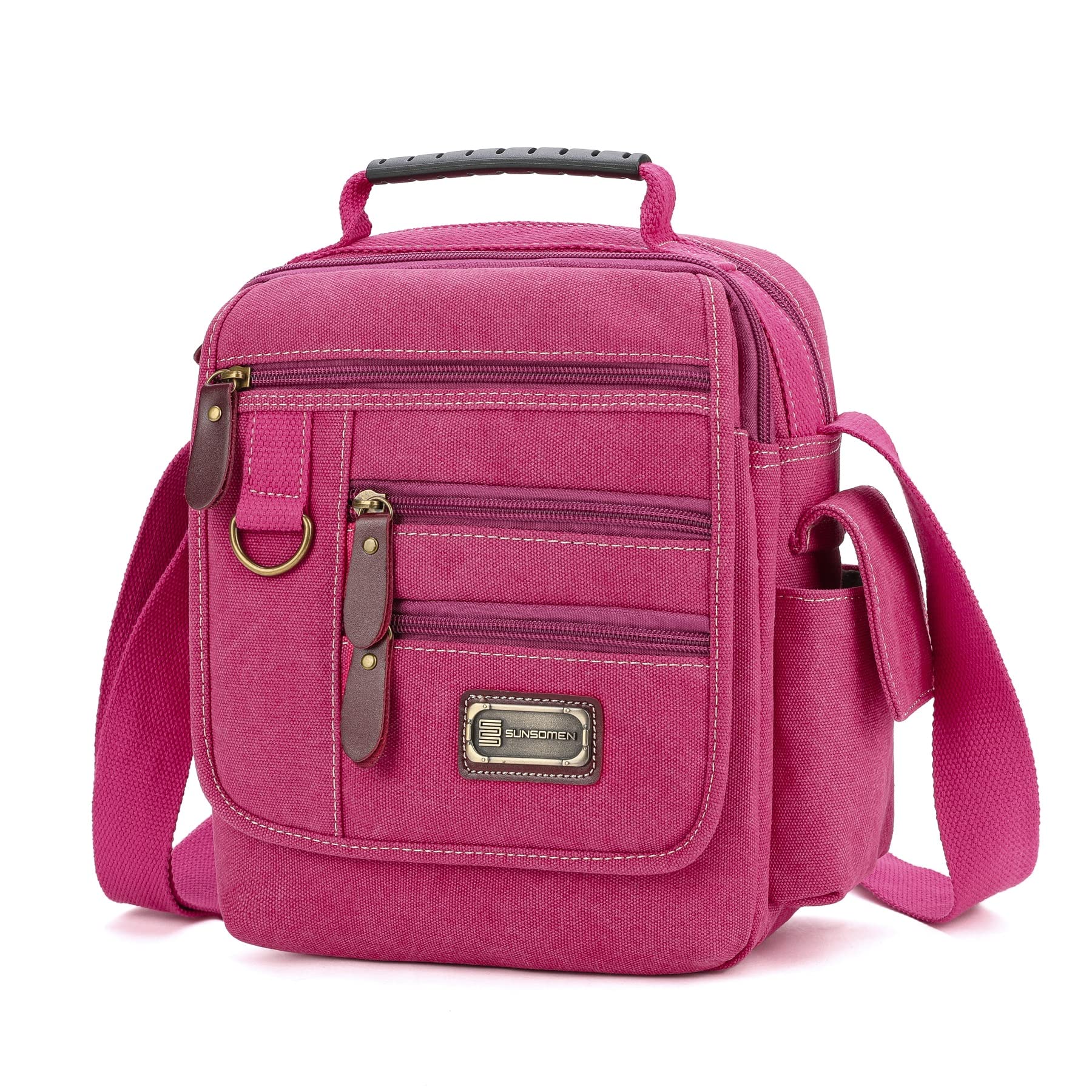 Mens bag Canvas Shoulder Bag Small Messenger Crossbody Bag Work Bag Vintage Multi-function