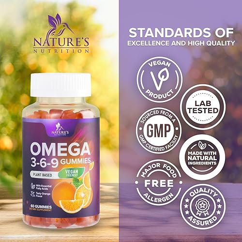 Miniatura 4 de Gomitas Omega 3 6 9 – Suplemento vegano Omega 3 Gomitas – Aceite de ácidos grasos esenciales 369 Complejo de apoyo cardíaco y apoyo cerebral
