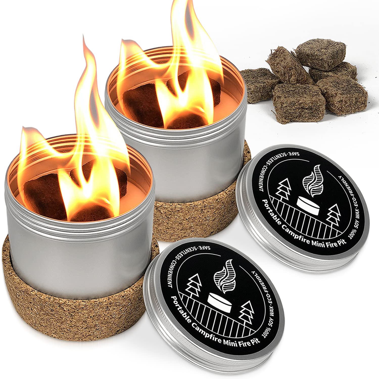 Buy Portable Campfire 2 Pack with 12 Fire Starter Squares, GoAnywhere