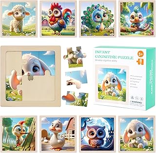 Comprar TECHEEL Puzzle Infantil de 8 Piezas, Rompecabezas para niƱos Rompecabezas de Madera para niƱos, minipuzzle, Juguete Educativo para niƱas y niƱos (A)