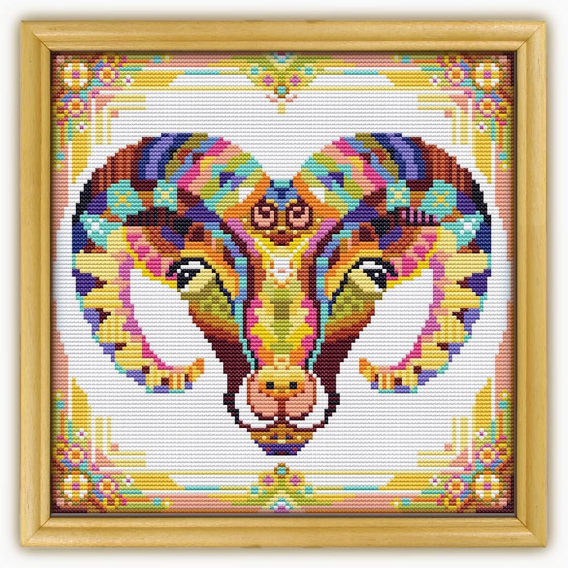 Mandala Horn Sheep CS593-1 - Counted Cross Stitch Pattern. Only Printed Pattern Inside. No Fabric, Threads, Needles, Hoops.