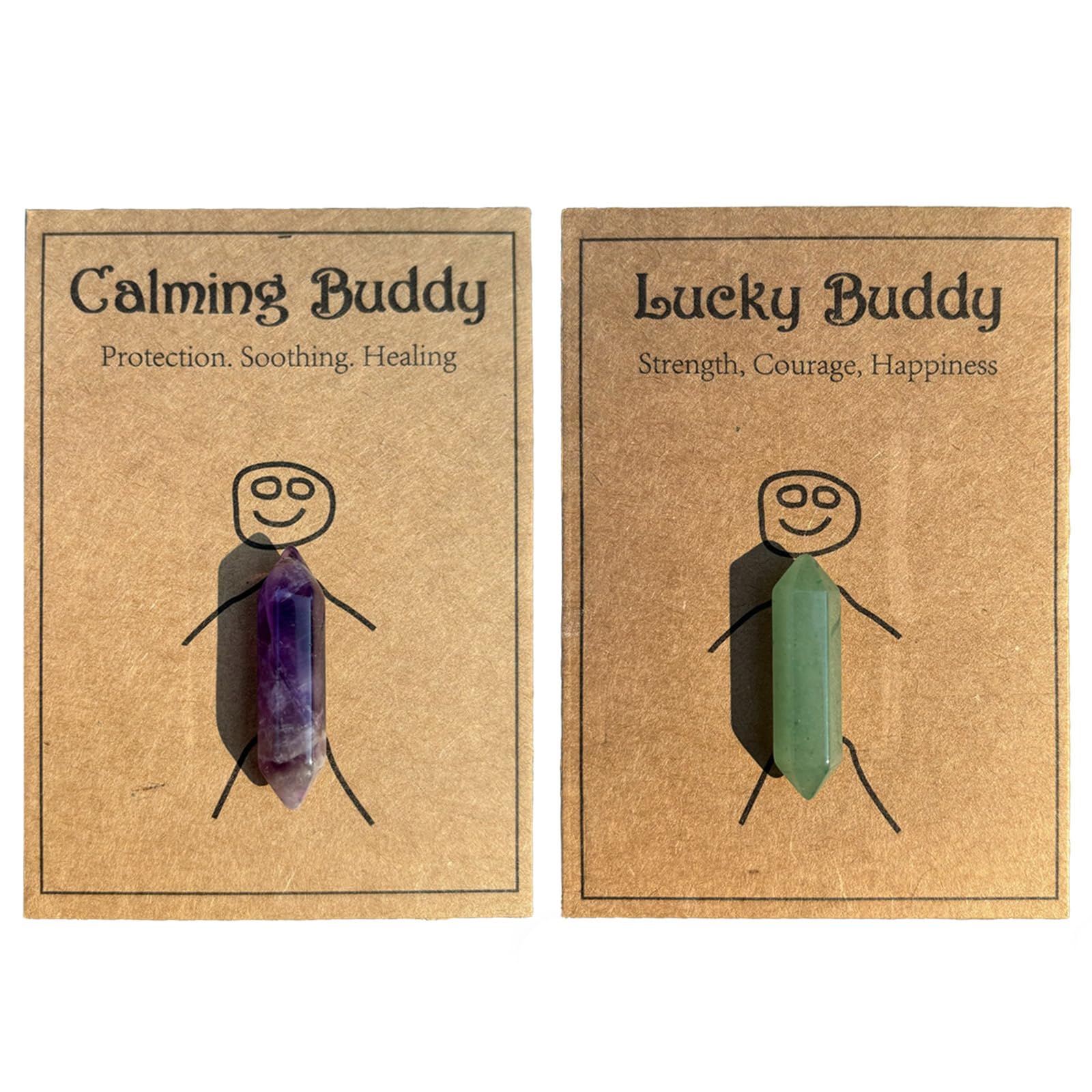 Green and Purple Healing Lucky Crystal Gifts for Women, Positive Good Luck Gift Natural, Pocket Hugs Crystals, Meditation Therapy Crystal Gift Energy Balancing, Lucky Gifts for Friends Colleagues