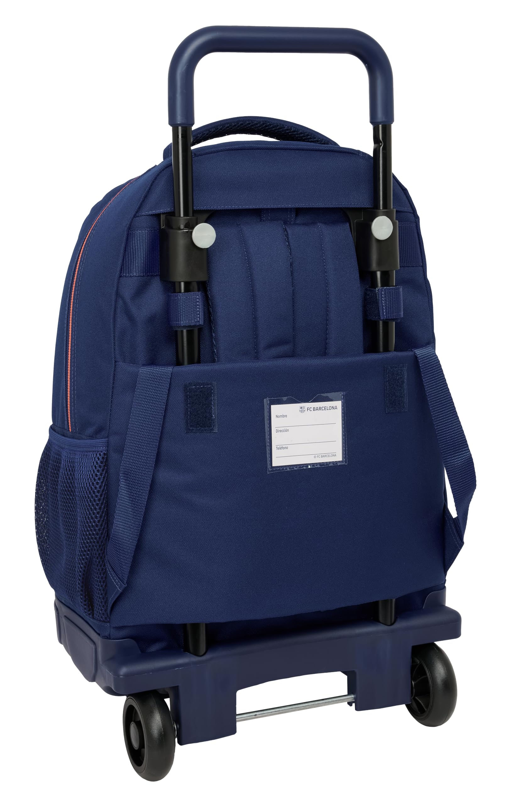 F.C.BARCELLONA 2ª attrezzatura - Zaino grande con ruote, compatto, estraibile, ideale per bambini di diverse età, comodo e versatile, qualità e resistenza, 33 x 22 x 45 cm