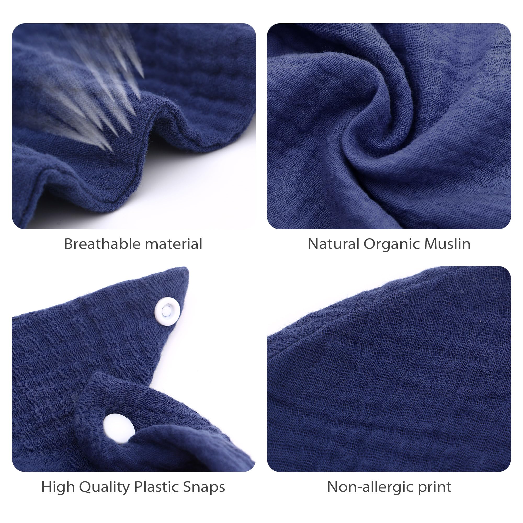 Miracle Baby Bavoirs Bandana Bébé Mousseline 4 Pièces 0-36 Mois