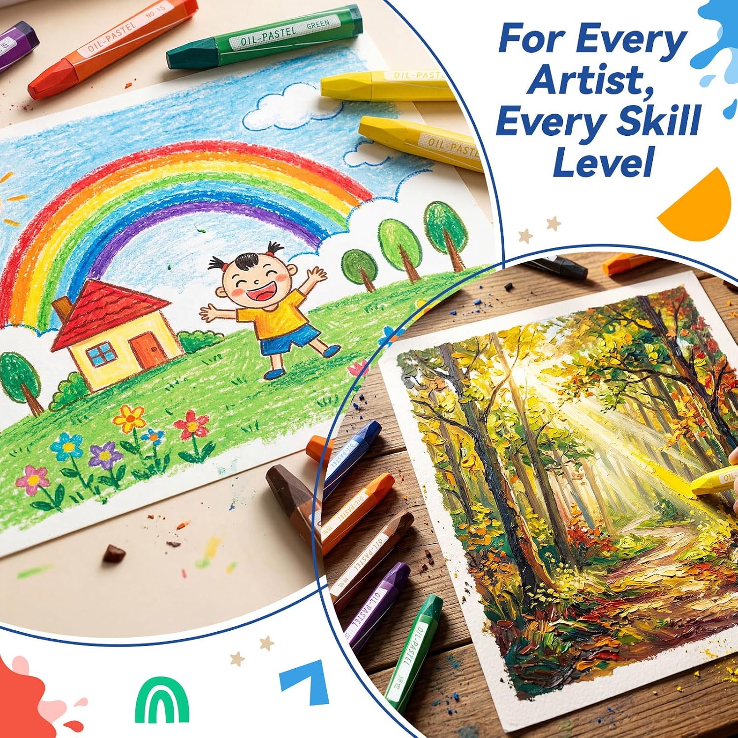 48 Sets 384 Pcs Oil Pastels Bulk 8 Colors Hexagonal Soft Oil Crayons Pastels Easy Grip Non-toxic Art Supplies for Beginners Artists Painting Drawing Blending Graffiti Gallery