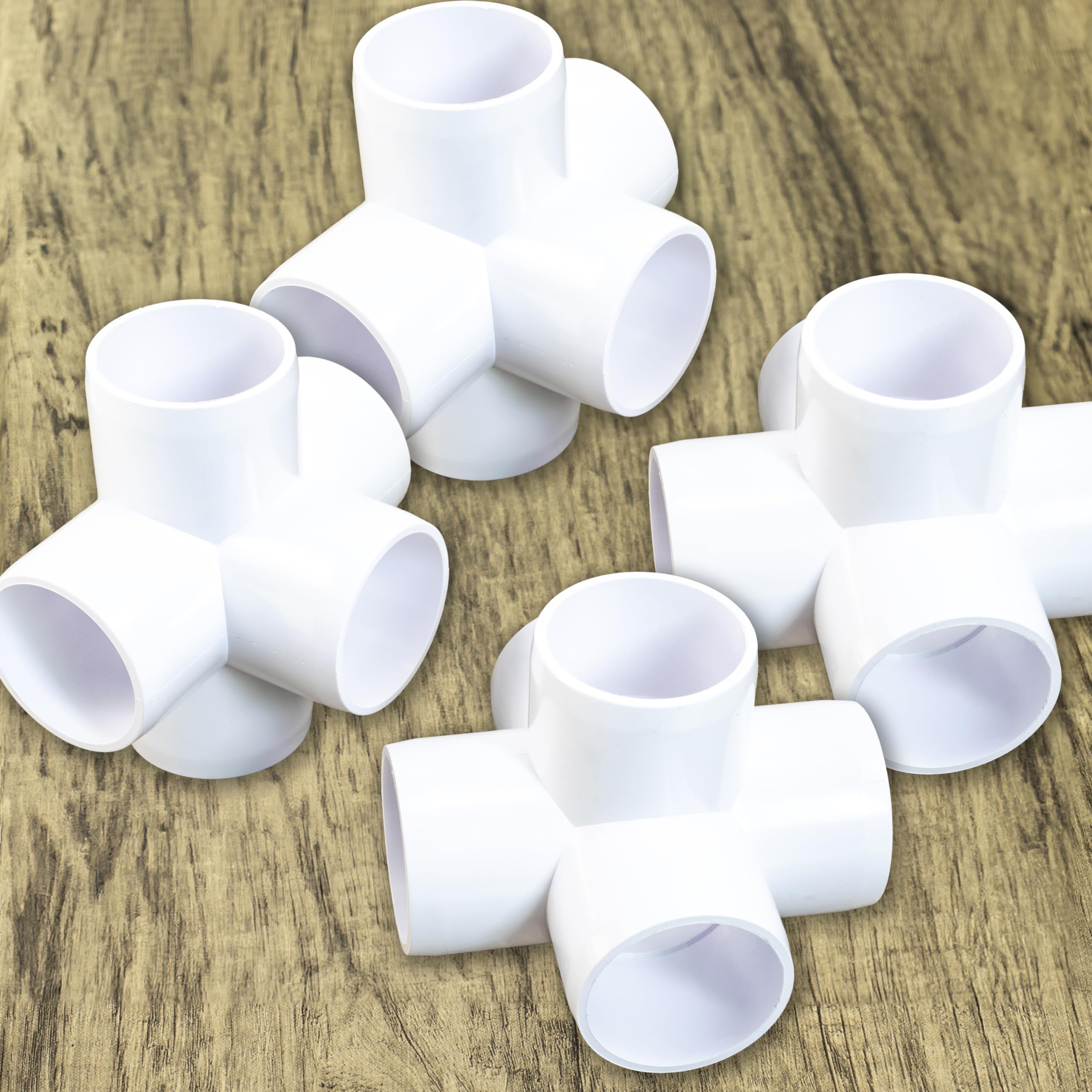 4PCS 1 Inch SCH40 5 Way PVC Connector Elbow Pipe Fitting Coupling White Socket x Socket for Furniture