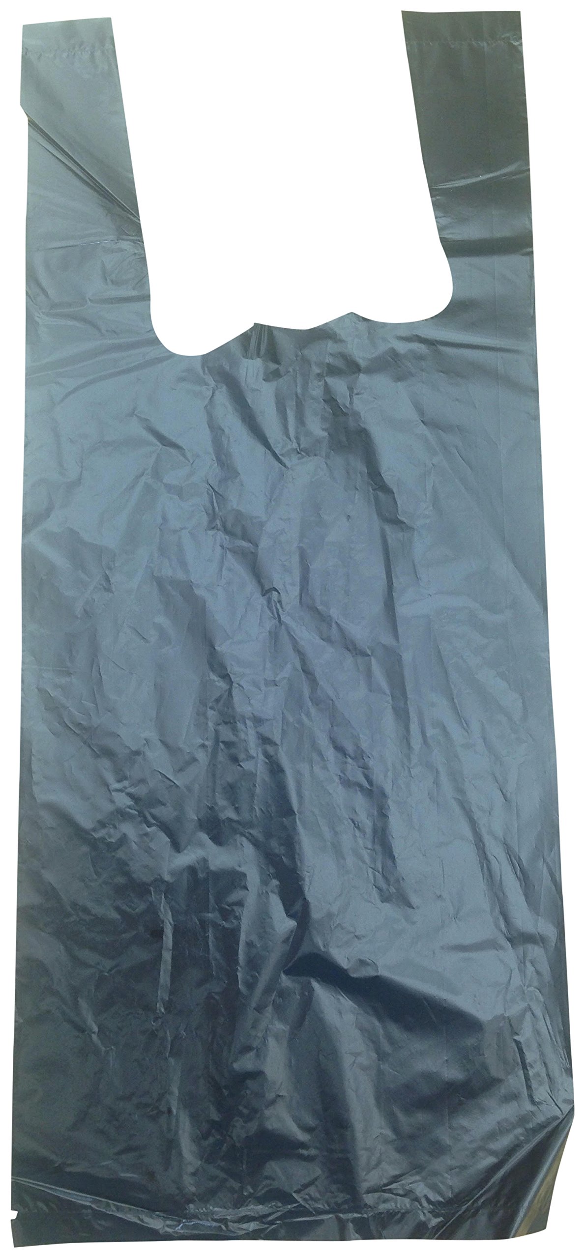 Black HD Tshirt 13mic Plastic Bag, Disposable T-Shirt Plastic Bag (13 MIC), 6" L x 4" W x 15" H, Black, 800 Count