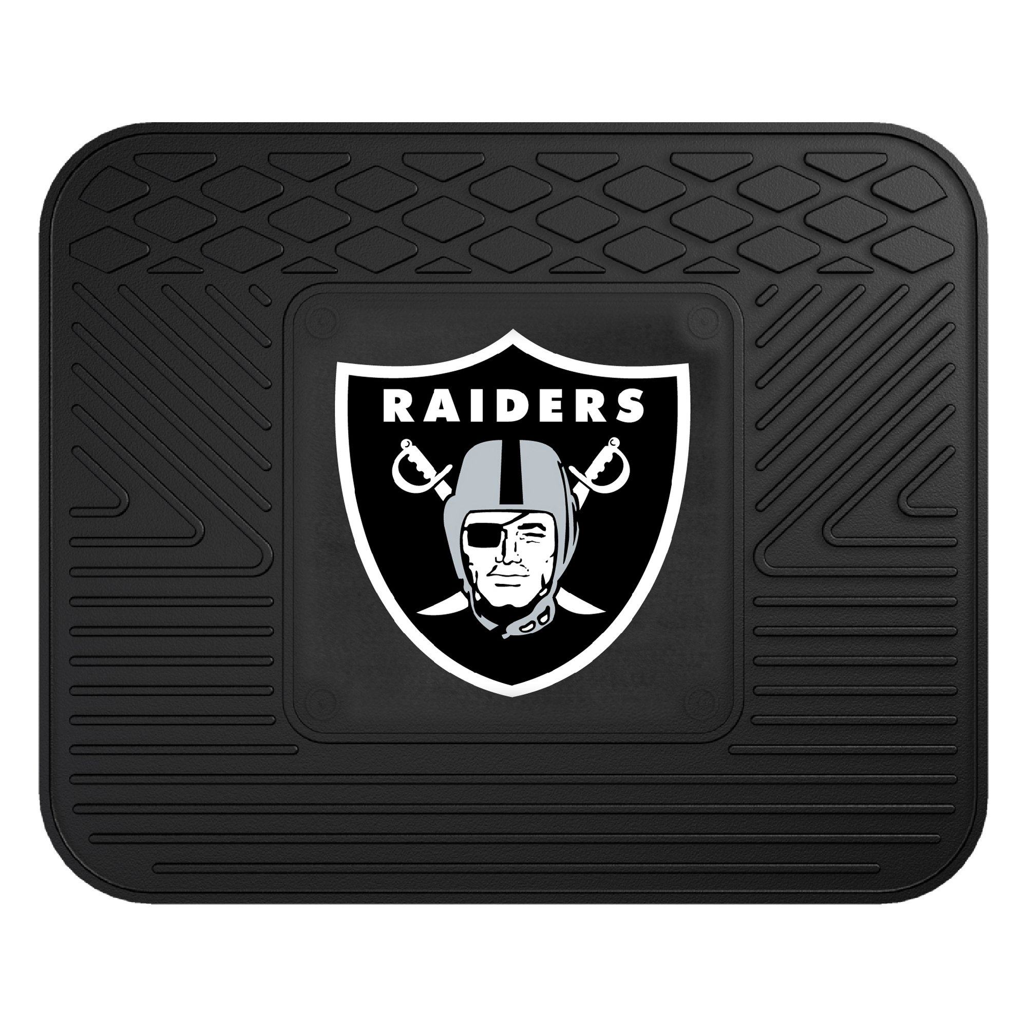 FANMATS 9985 Las Vegas Raiders Back Row Utility Car Mat - 1 Piece - 14in. x 17in., All Weather Protection, Universal Fit, Molded Team Logo