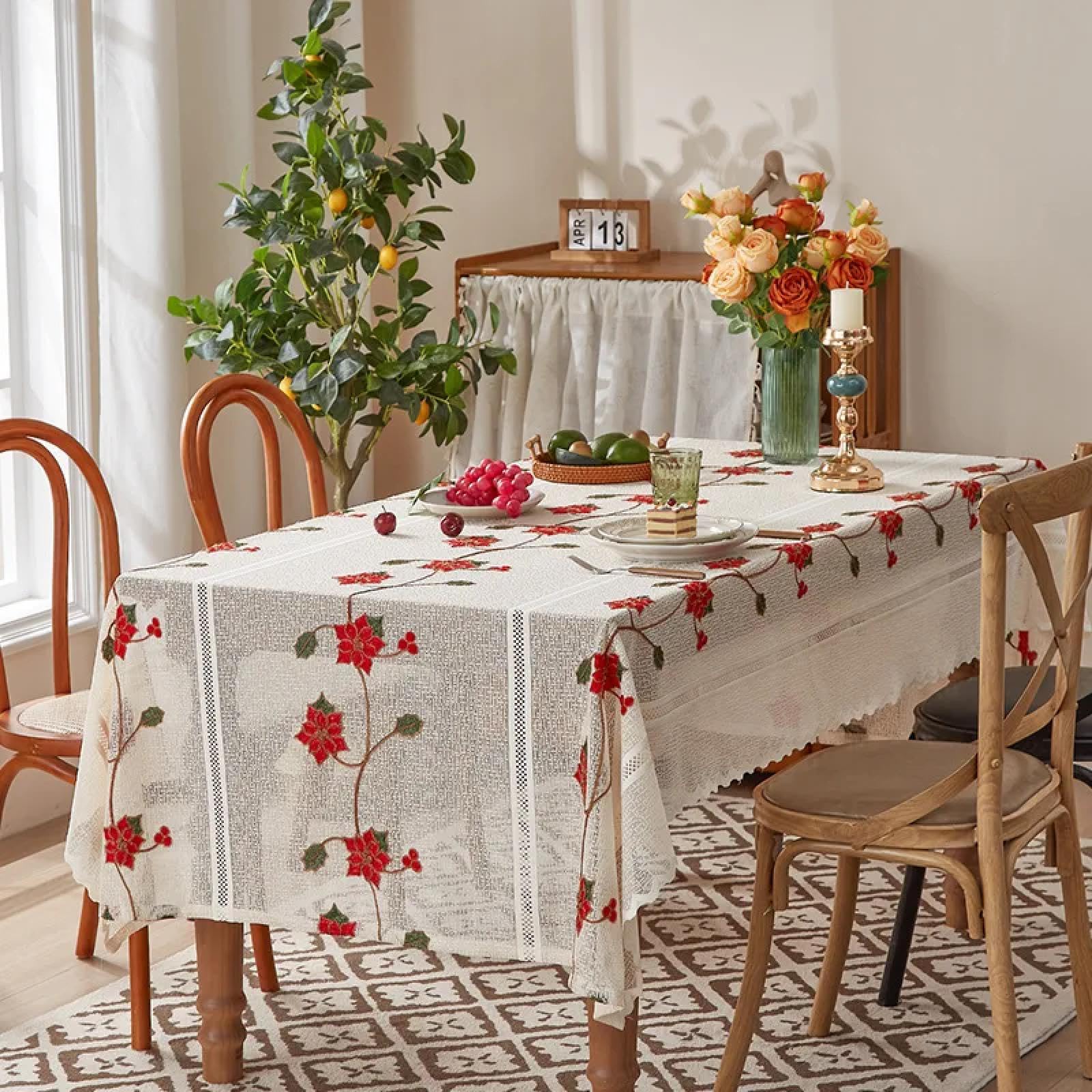 Nappe brodée protection table basse 100x140 protège et décore votre salon