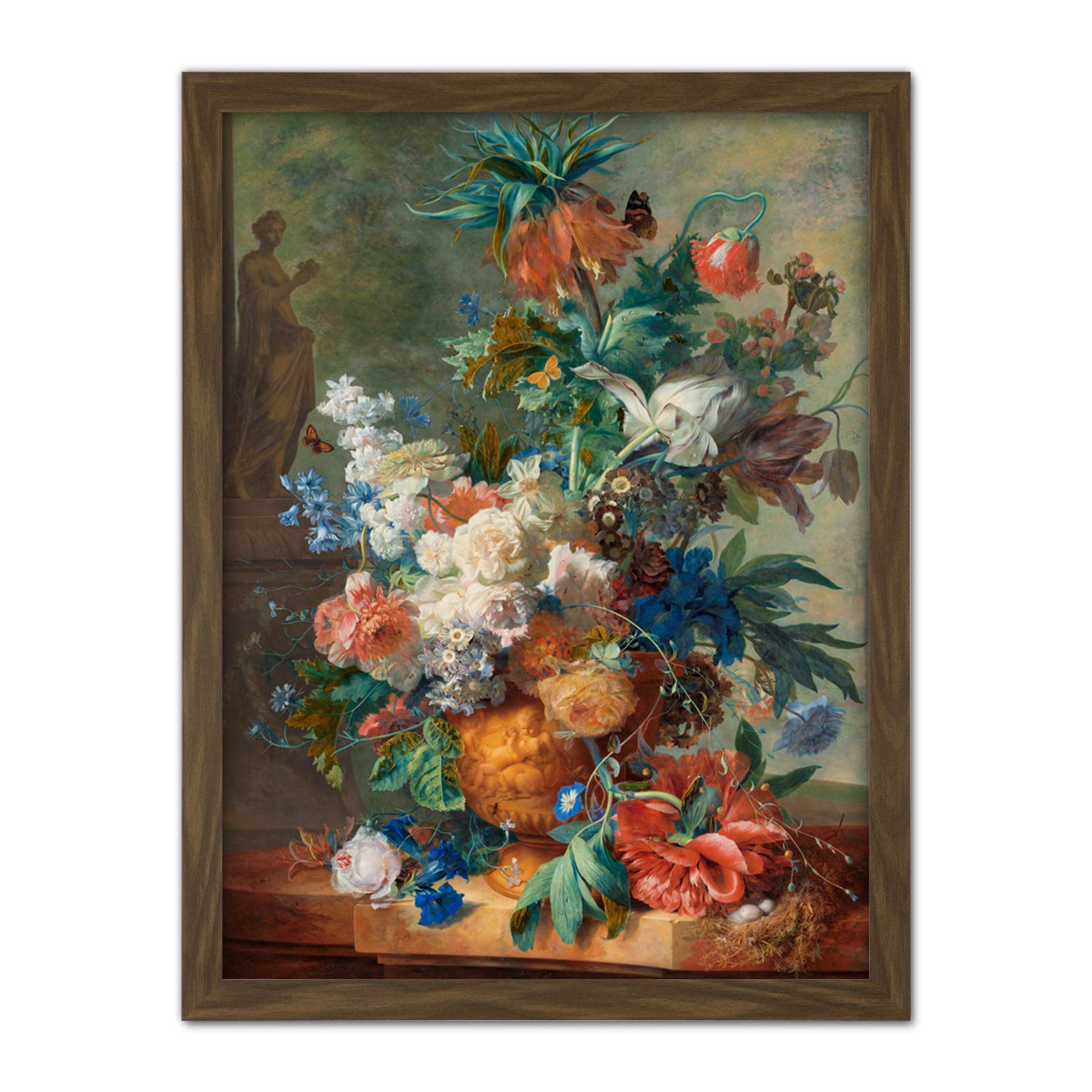Artery8 Jan Van Huysum Still Life With Flowers Painting Artwork Framed Wall Art Print 18X24 Inch