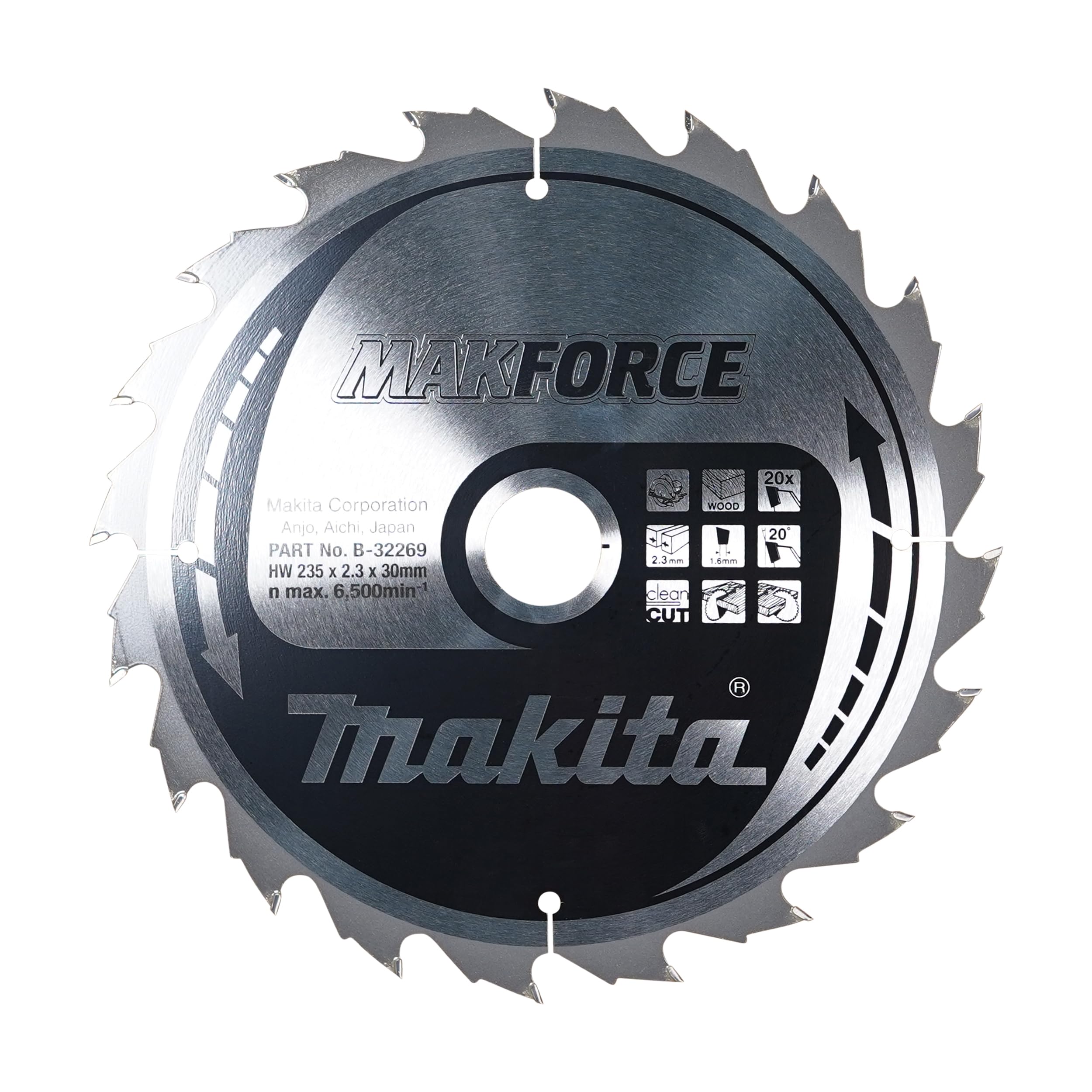 Makita B-32269 MAKFORCE TCT Saw Blade 235x30x20T