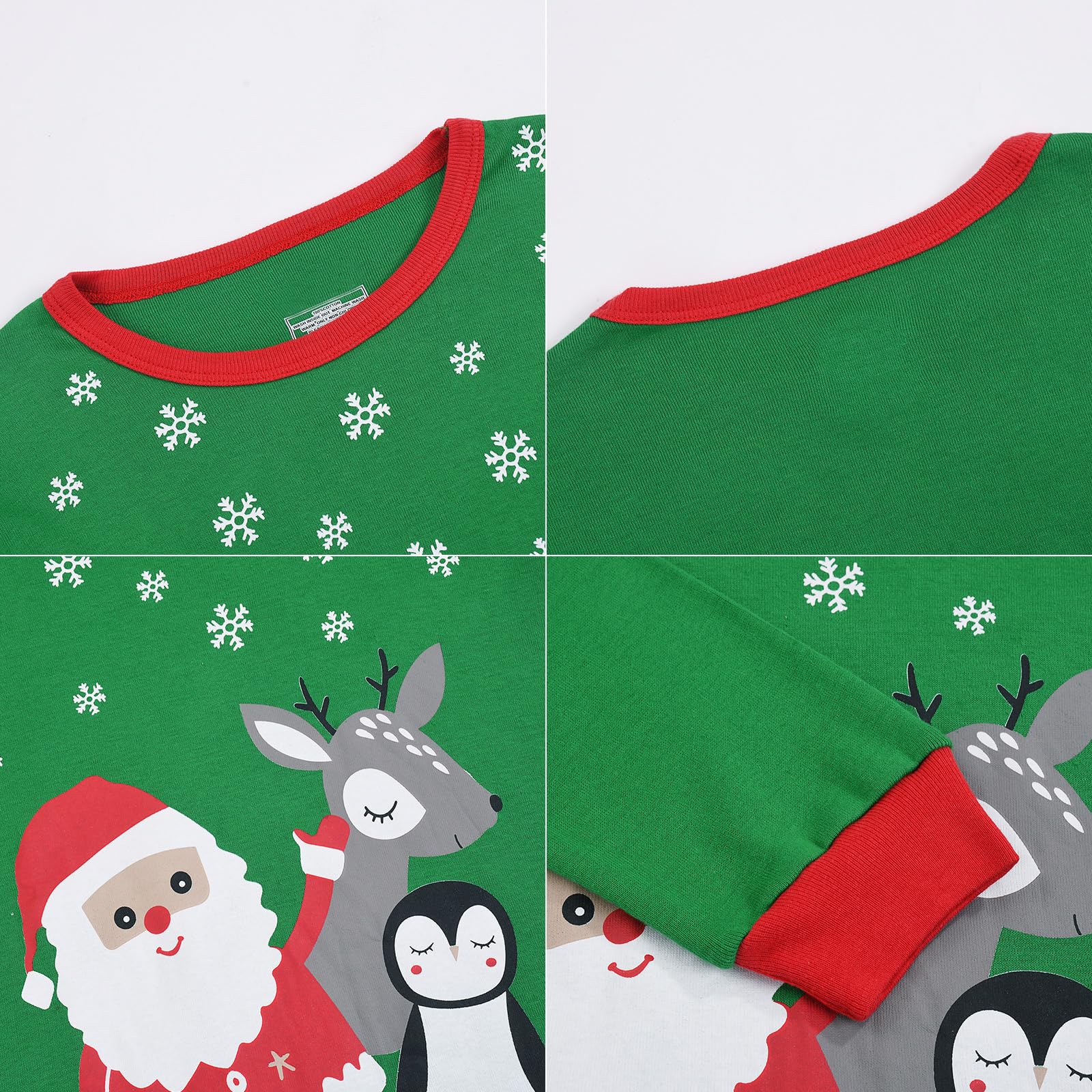 Gumyoss Pigiama di Natale per Bambini Pigiama per Bambine Maniche Lunghe Cotone Due Pezzi 2-12 Anni