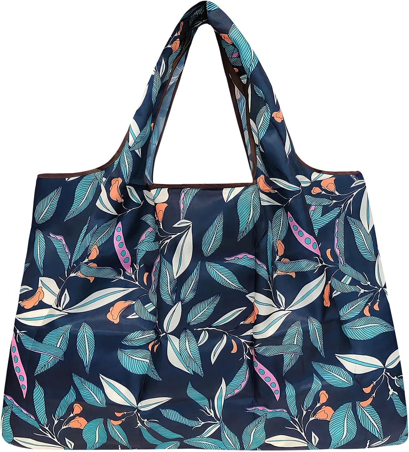 allydrew Large Foldable Tote Nylon Reusable Grocery Bags, 6 Pack