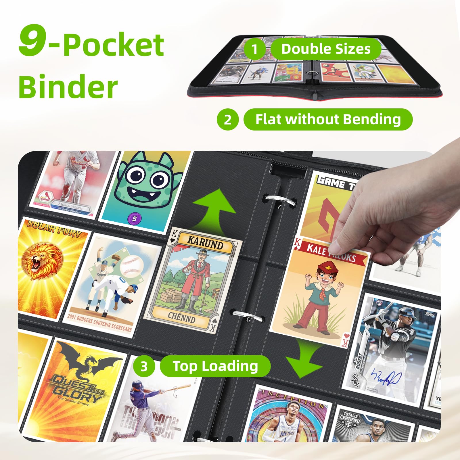 WISYOK Pokemon Card Binder, 9 Pocket 900 Pockets Trading Card Binder, PU  Cards Collection Folder Holder Book with Zipper, Toploader Binders for  Football-Card, TCG, MTG (Red) : Amazon.ie: Toys & Games