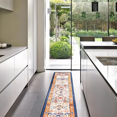 Miniatura 542 de Phantoscope Vintage Collection - Alfombra de área de 8 x 10 pies, alfombra grande para sala de estar, lavable, bohemio, antideslizante