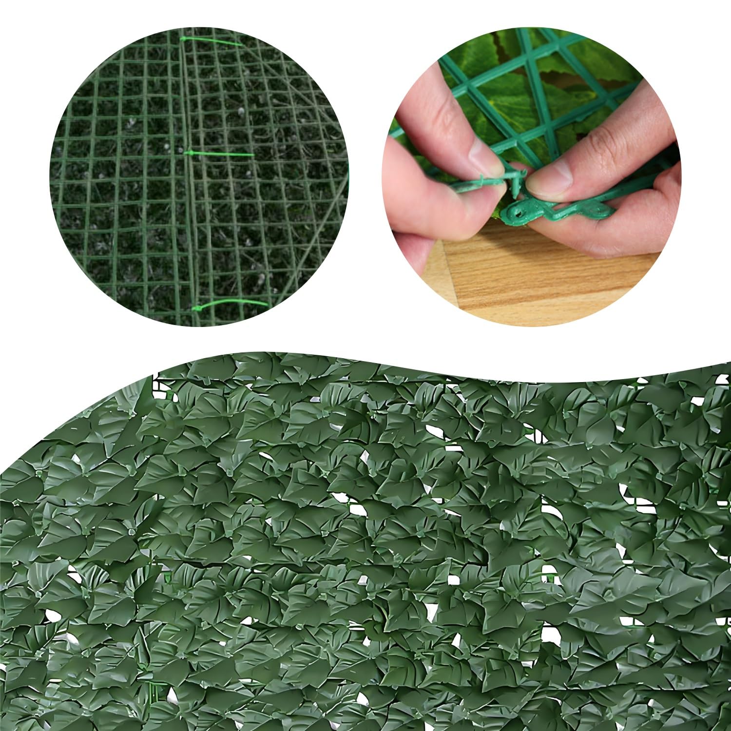 Sztuczne panele żywopłotowe na zewnątrz, 100 szt. zieleni, dekoracja ścienna, trwały plastik, 50/100/200/300 cm, rozmiary na balkon i ogrodzenie, bujna trawa zielona (100 x 300 cm)