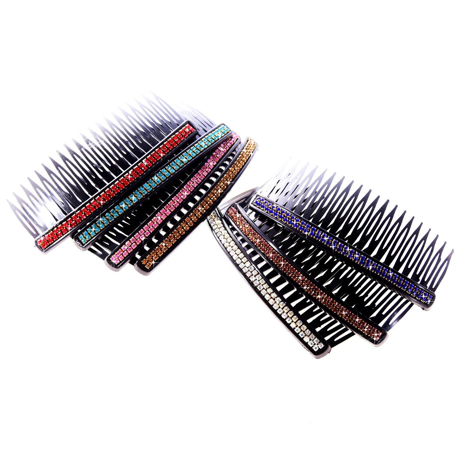 7 Piezas de Peine de Pelo 20 Dientes Peine de Diamantes de Imitación Clip de Peineta de Pelo Nupcial Accesorios de Peinado para Mujeres Niñas, Colores Variados