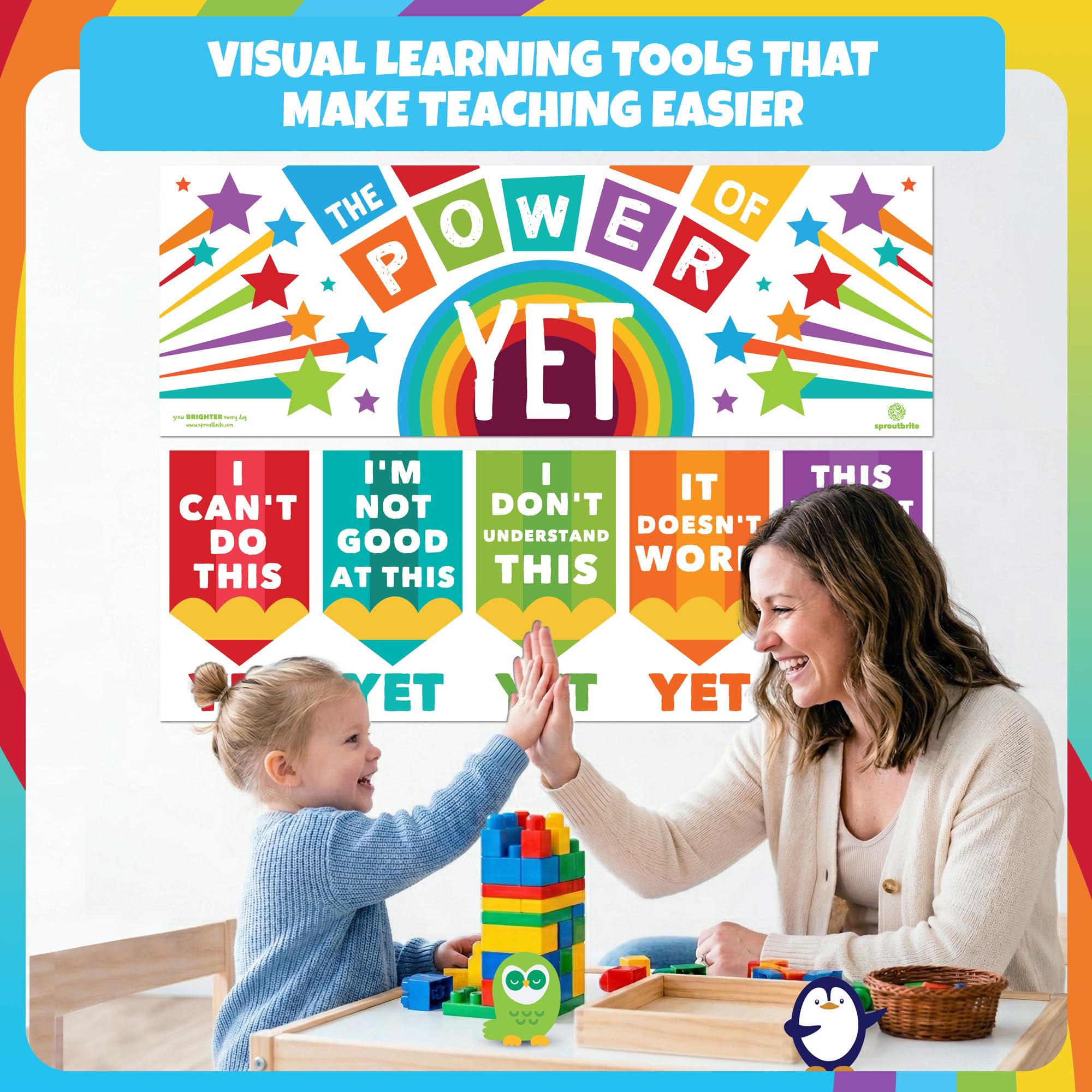 Snapklik.com : Sproutbrite 2 Pack 13.5" X 39" Large Growth Mindset ...