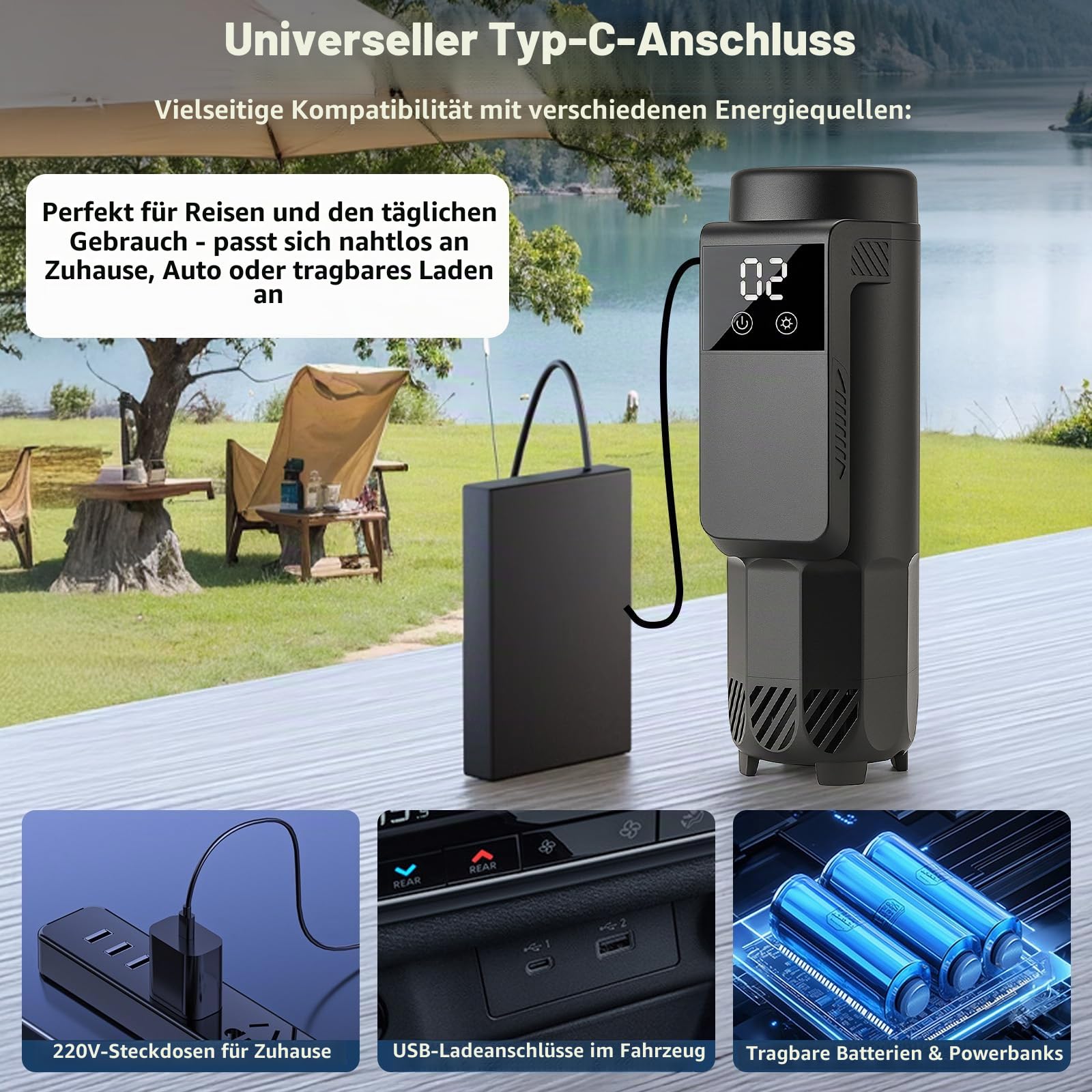 Medizin Insulin-Pen Kühlbox für Reisen, 0-18℃ Medikamenten Kühlbox Bietet Platz 5-7 Insulin-Pens, Isolierte Medikamenten-Reisekühler Diabetiker, USB Insulin Kühlbox mit LCD Temperaturanzeige