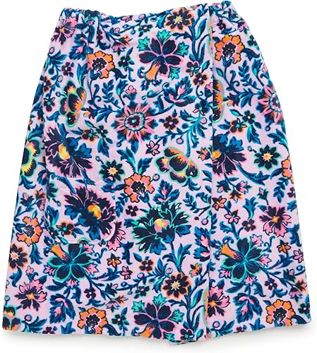 Vera Bradley Women's Absorbent Terry Loop Cotton Towel Wrap (Extended Size Range), Cloud Vine Multi, X-Large-3X-Large
