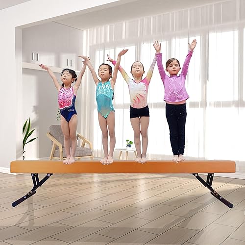 Miniatura 130 de Viga de equilibrio ajustable para niños, haz de gimnasia de 8 pies de todos los niveles de gimnasia, vigas de piso alto y bajo, altura ajustable