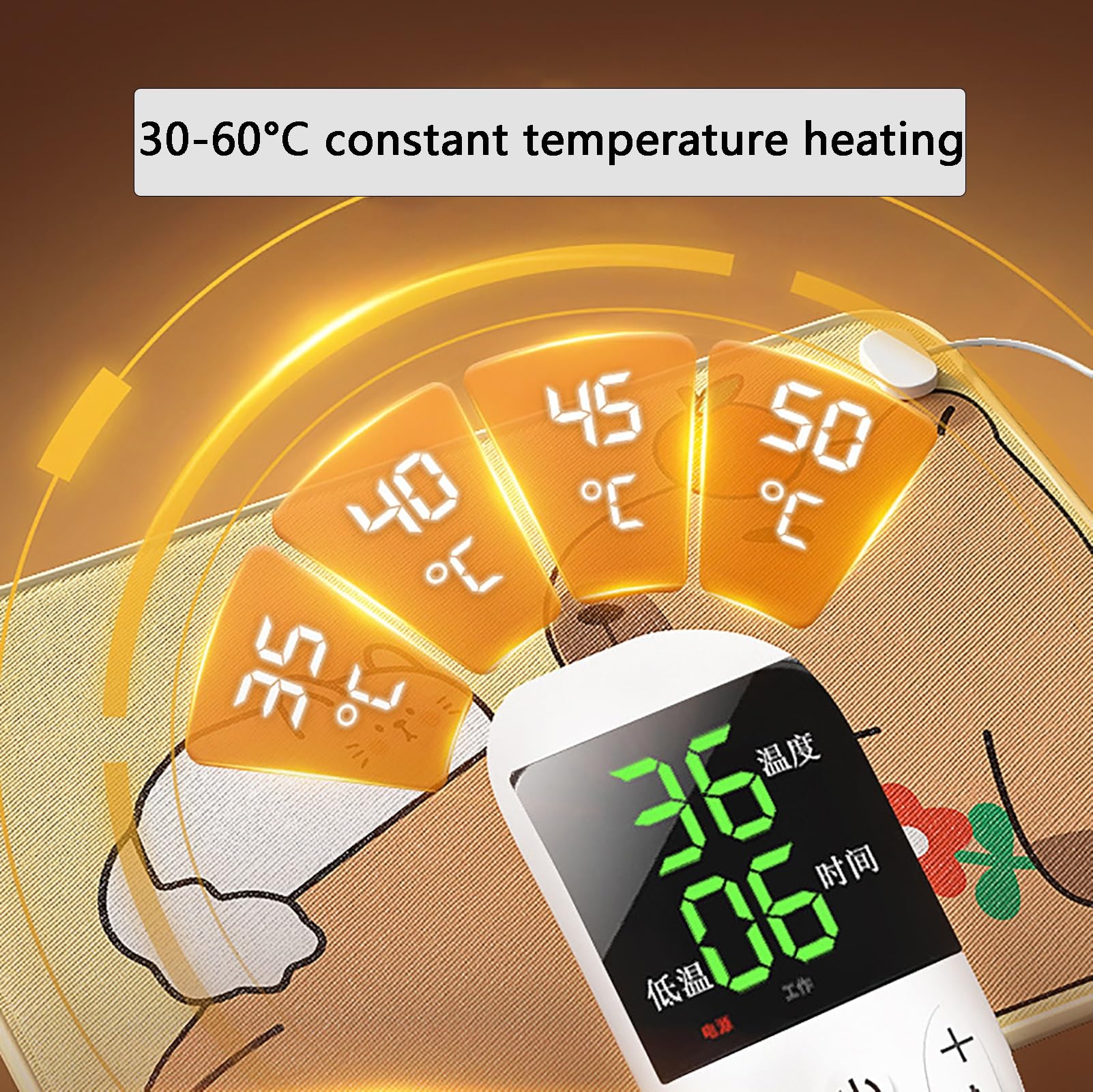 Tappetino Riscaldante Animali, Tappetino Riscaldante per Cani, Temperatura/timer Regolabili, Caldo e Confortevole, Impermeabile e Resistente, per L'uso in Inverno(Medium)