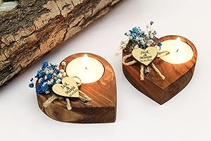 Personalized Heart Shaped Candle Holders: Unforgettable Wedding Favors and Bridal Shower Candles