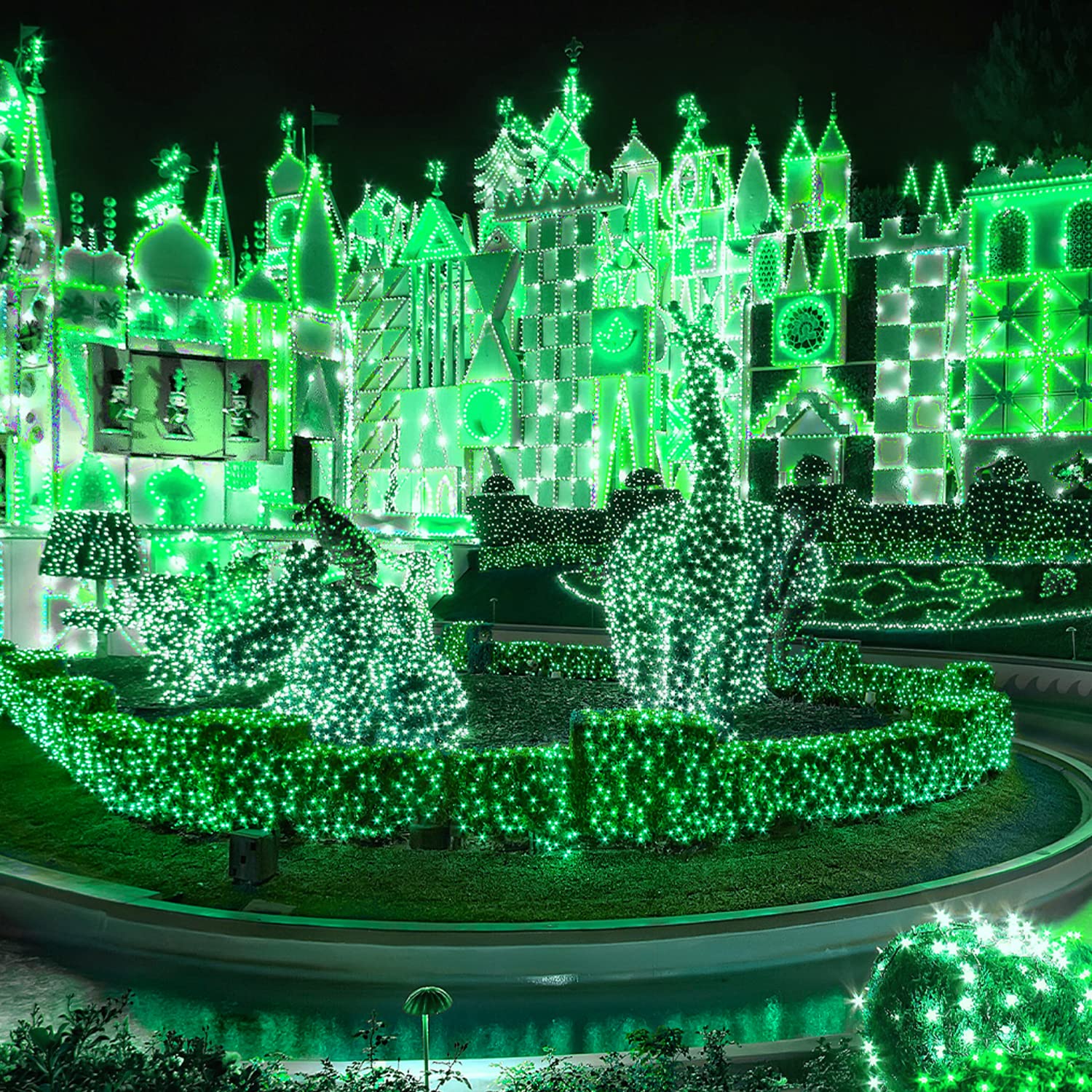 Luci verdi di Natale, 100 LED, luci di giorno di San Patrizio, per interni ed esterni, impermeabili, luci verdi per giardino, feste, vacanze, decorazioni di Halloween
