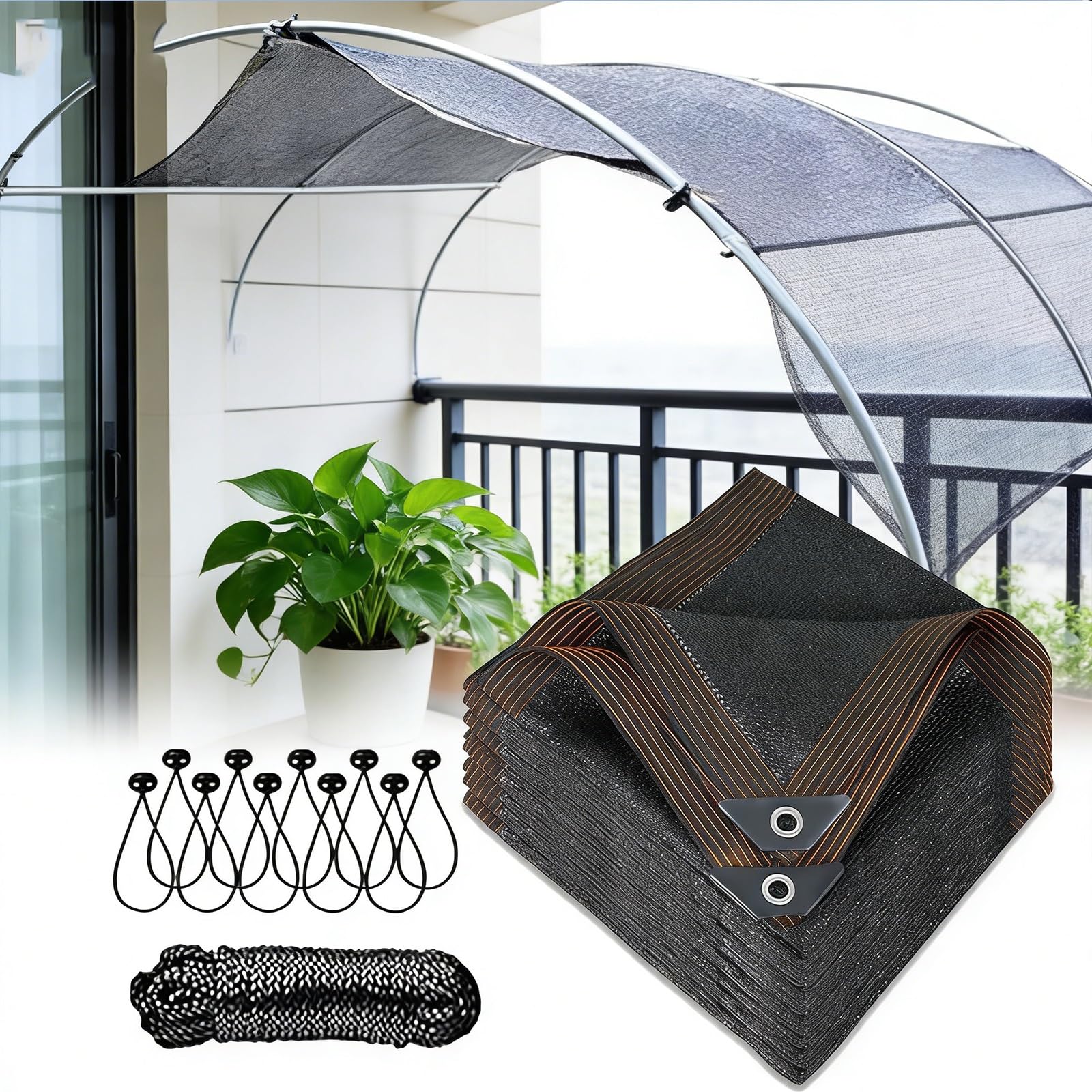 Housse idéale pour extérieur et terrasse : bâche pare-soleil 5,8x8,9 m pour jardin