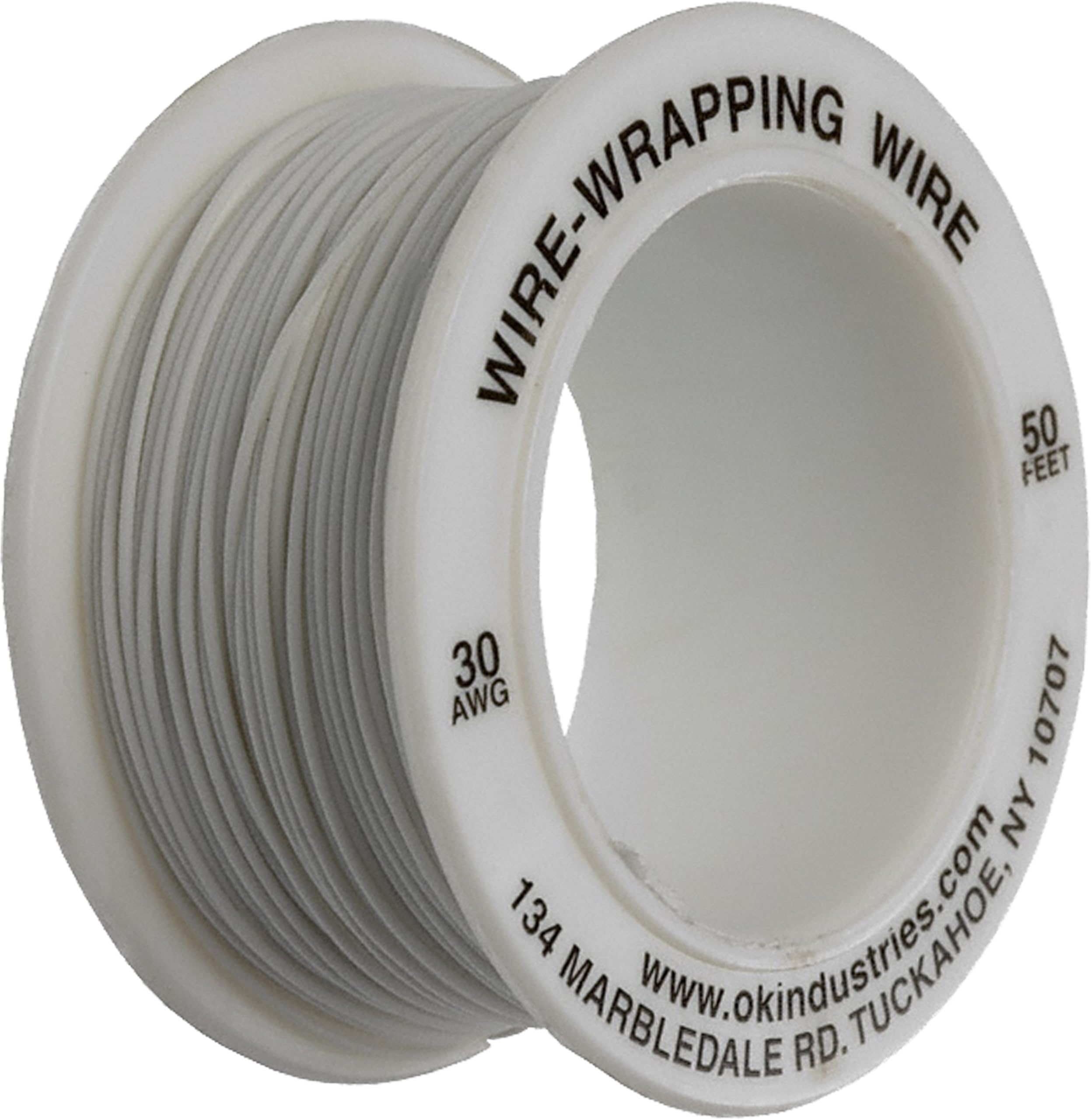 Jonard Tools R-30W-0050 White Insulated Kynar Copper Wire Roll, 30 AWG, 50 ft Length