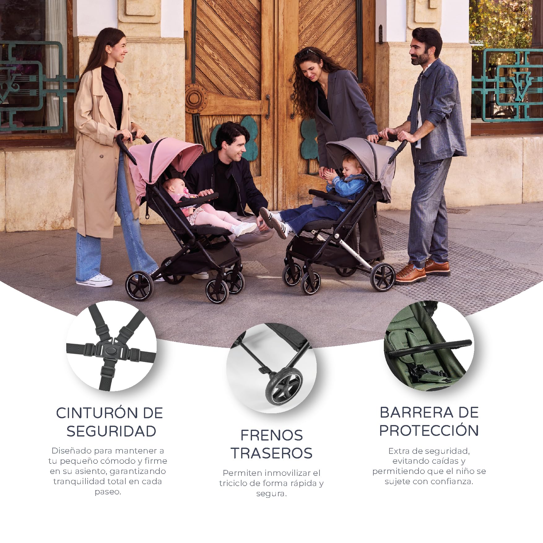 MS BabyWorld – Keo – Silla de paseo ligera hasta 22 kg | Capota extensible | Plegado tipo libro | Ultraligera y compacta | Ruedas grandes (Verde)
