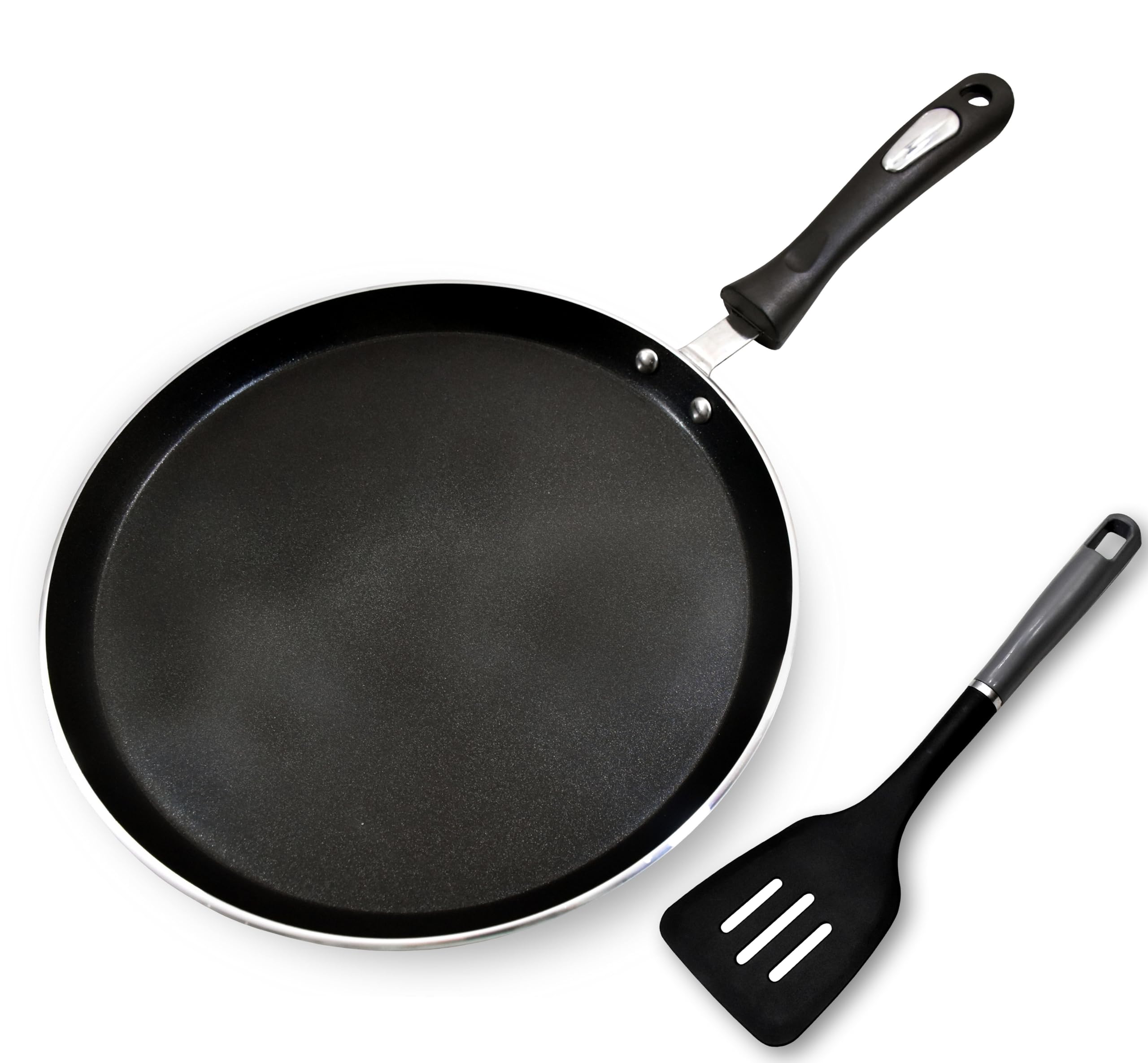 Nonstick Crepe Pan 12 Non Stick Skillet Pan for Egg Omelet Tortilla Tawa Dosa Flat Frying Pan PFOA