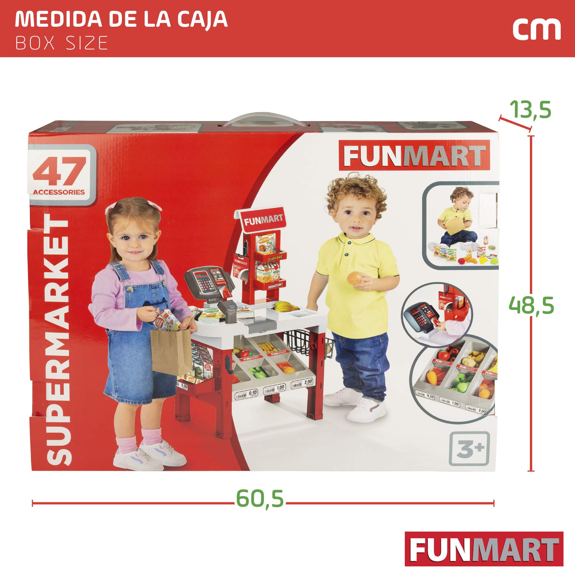 ColorBaby Supermercado Juguete, Juguete Infantil supermercado, Supermercado con luz y Sonidos, Incluye 47 Piezas, Supermercado Infantil con Alimentos, Funville, +3 años