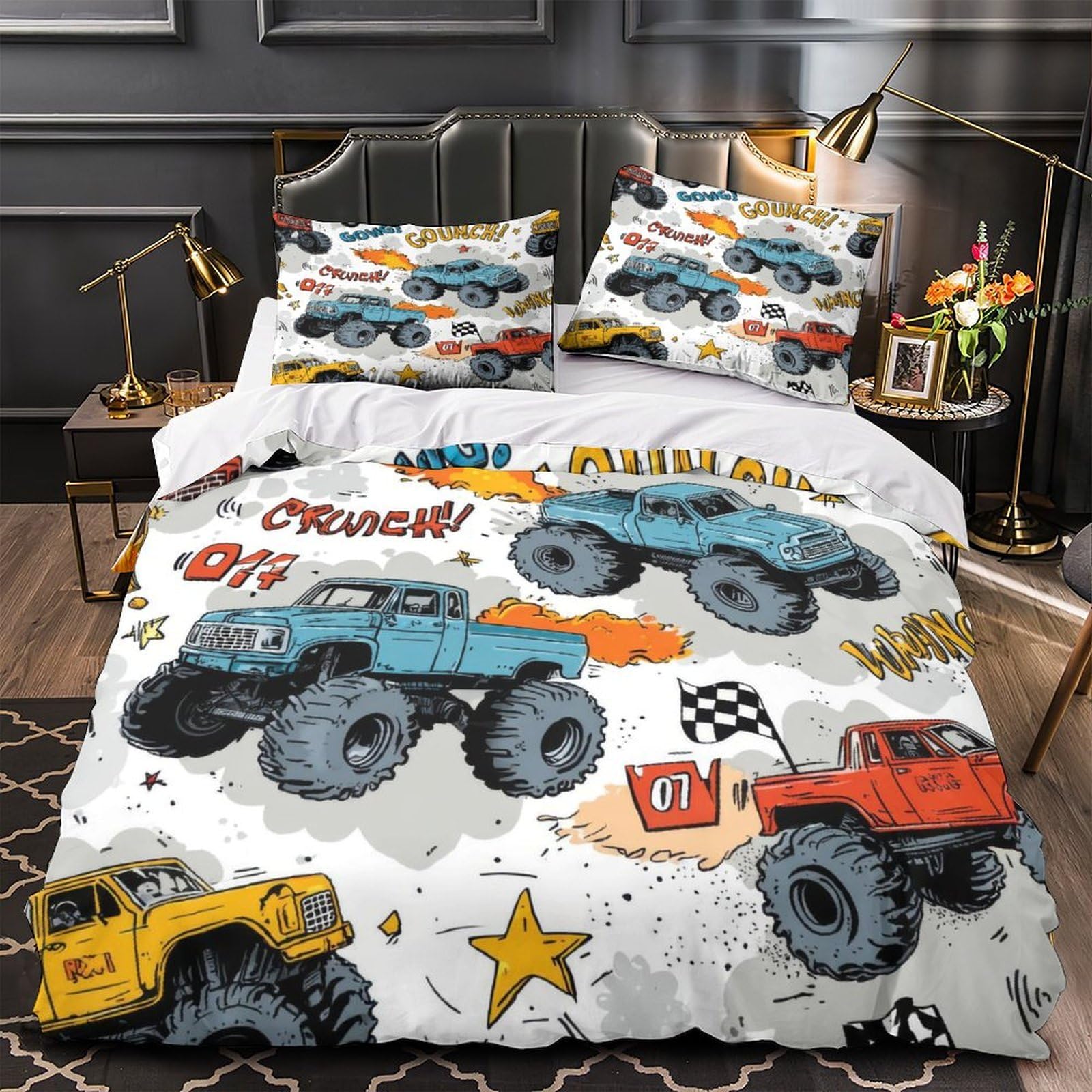 Parure de lit poissons 200x200cm en microfibre ultra douce anti-plis