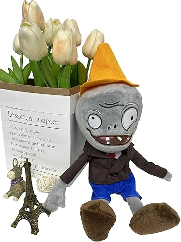 Miniatura 7 de JHESAO 12 "PVZ Felpa Conehead Zombies Brown Coat Juguetes PVZ 1 2 Peluche Suave Muñeca Roadblock Conehead Zombie Nuevo