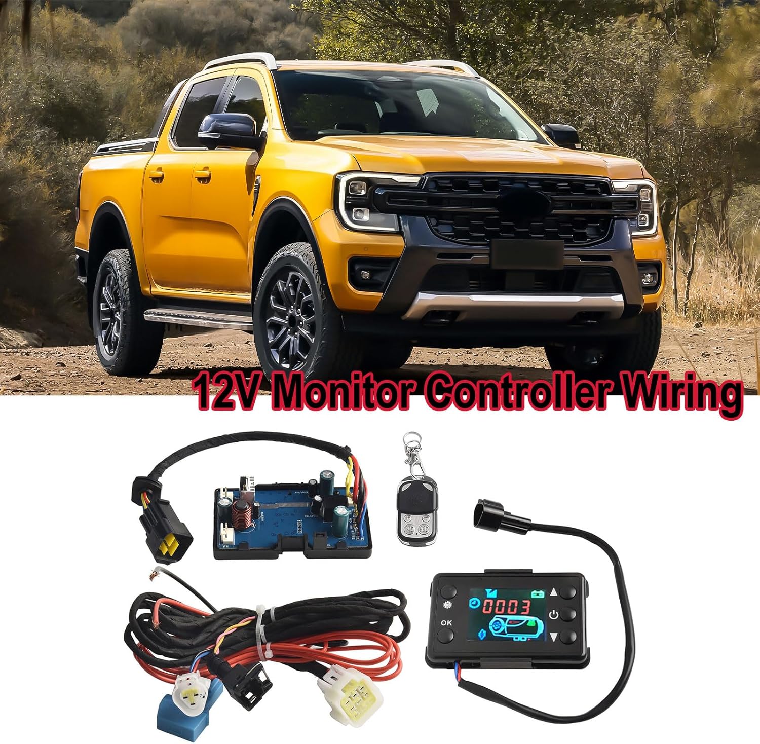 12V/24V Diesel Air Heater Control Board With Clear LCD Display And Remote Control, Versatile Switch For Cars And Trucks Compatible Repair Part For Parking Heaters 2KW/5kW Systems