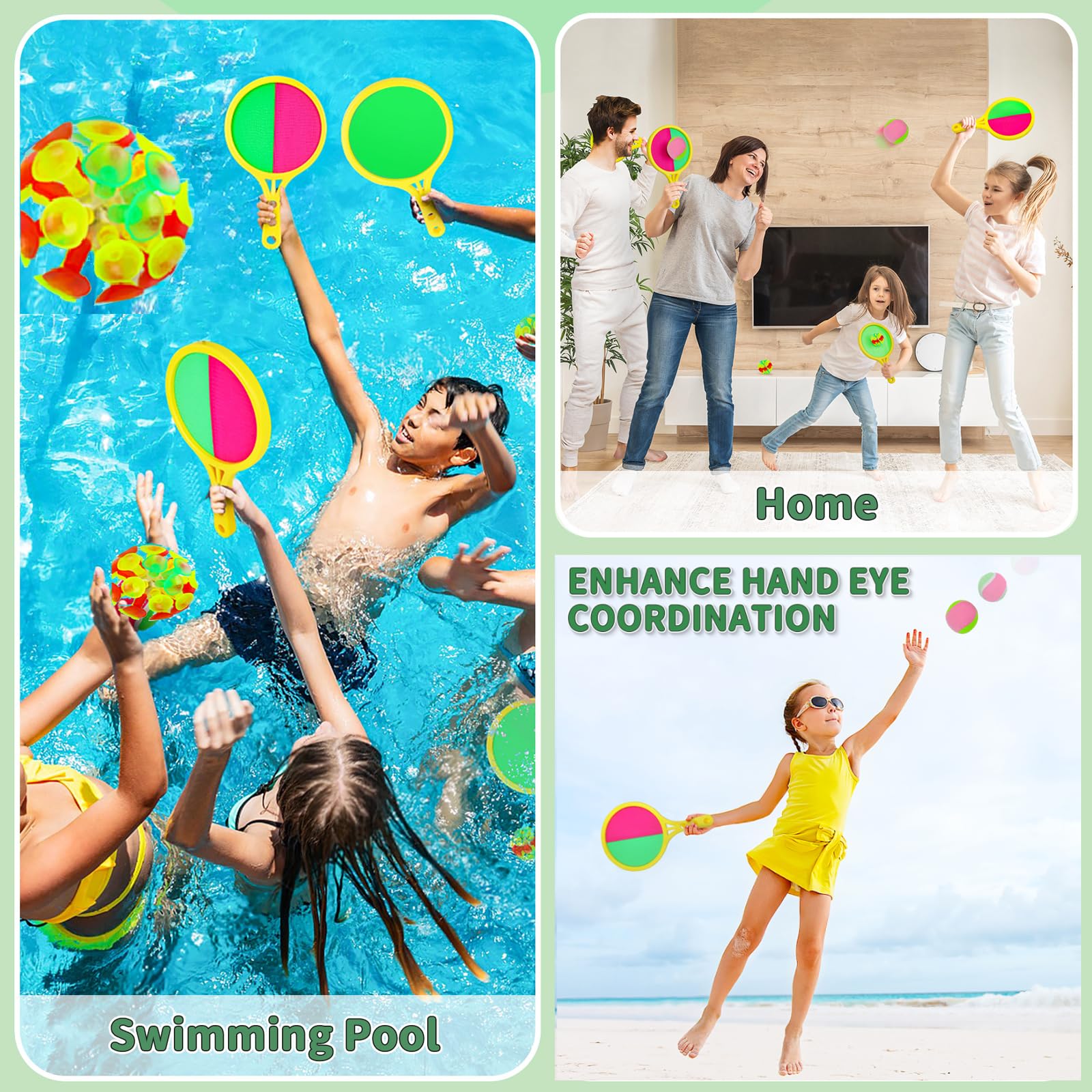 Ekubx Toss and Catch Ball Set - Suction Cup Ball and Catch Game Throwing and Sticky Balls for Family Beaches Yards Playgrounds - Image 2