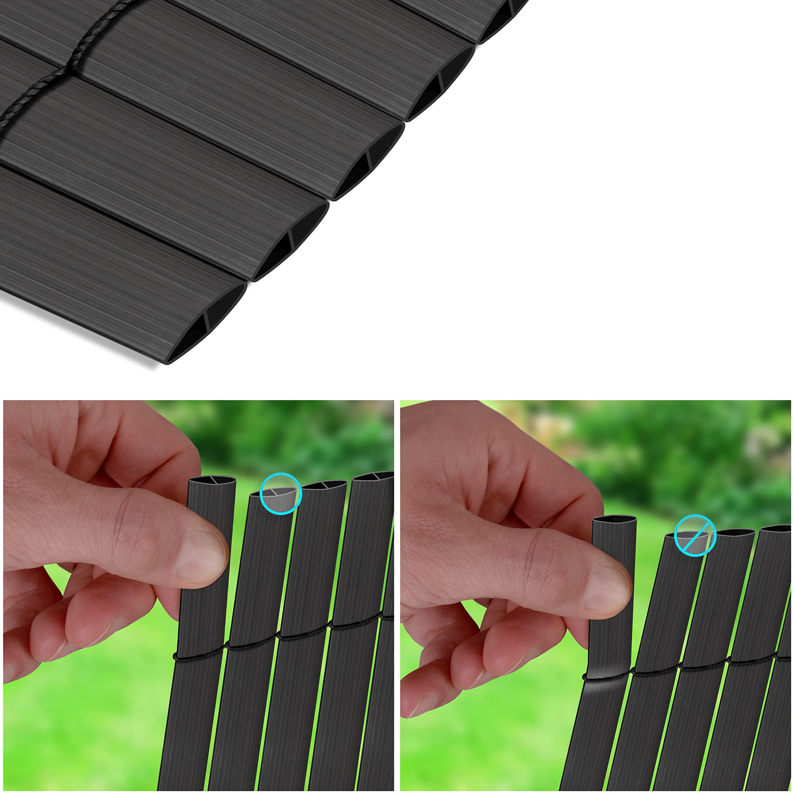 KESSER Pare-Vue PVC Clôture Revêtement Balcon Paravent Lames renforcées résistantes intempéries 80 x 300 cm