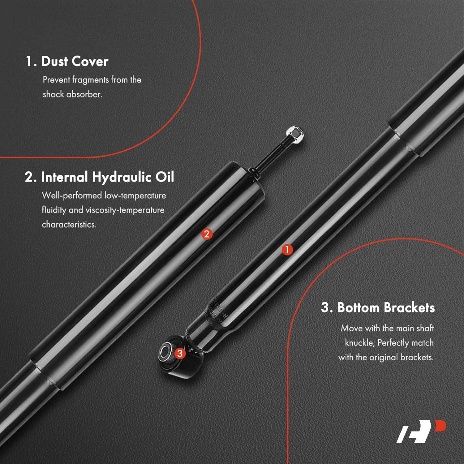 A-Premium Rear Pair (2) Struts Shock Absorbers Compatible with Ford Edge & Lincoln MKX 2007-2010, Driver and Passenger Side