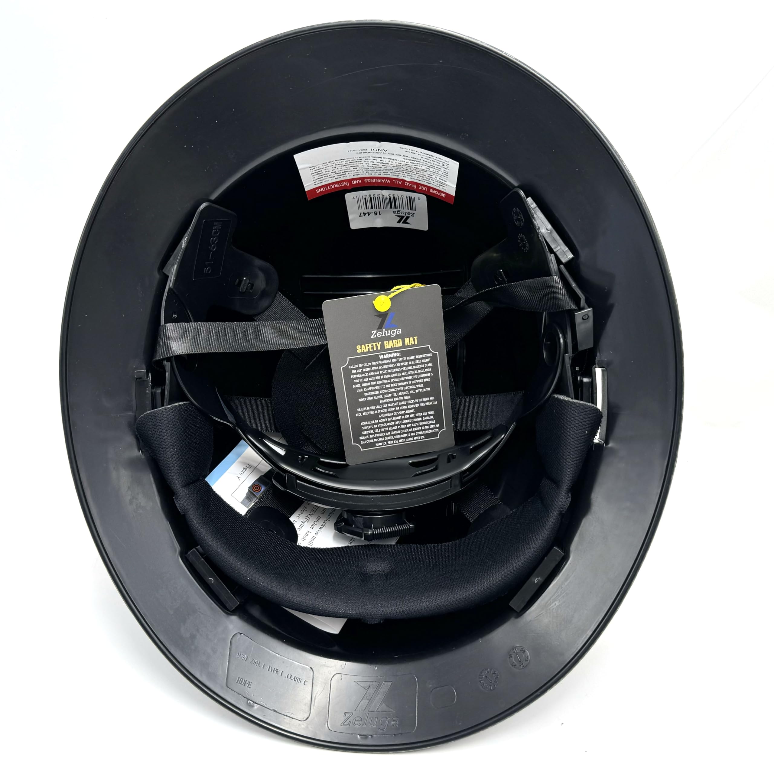 Zeluga 15-447 HDPE Full Brim Hard Hat, Construction Safety