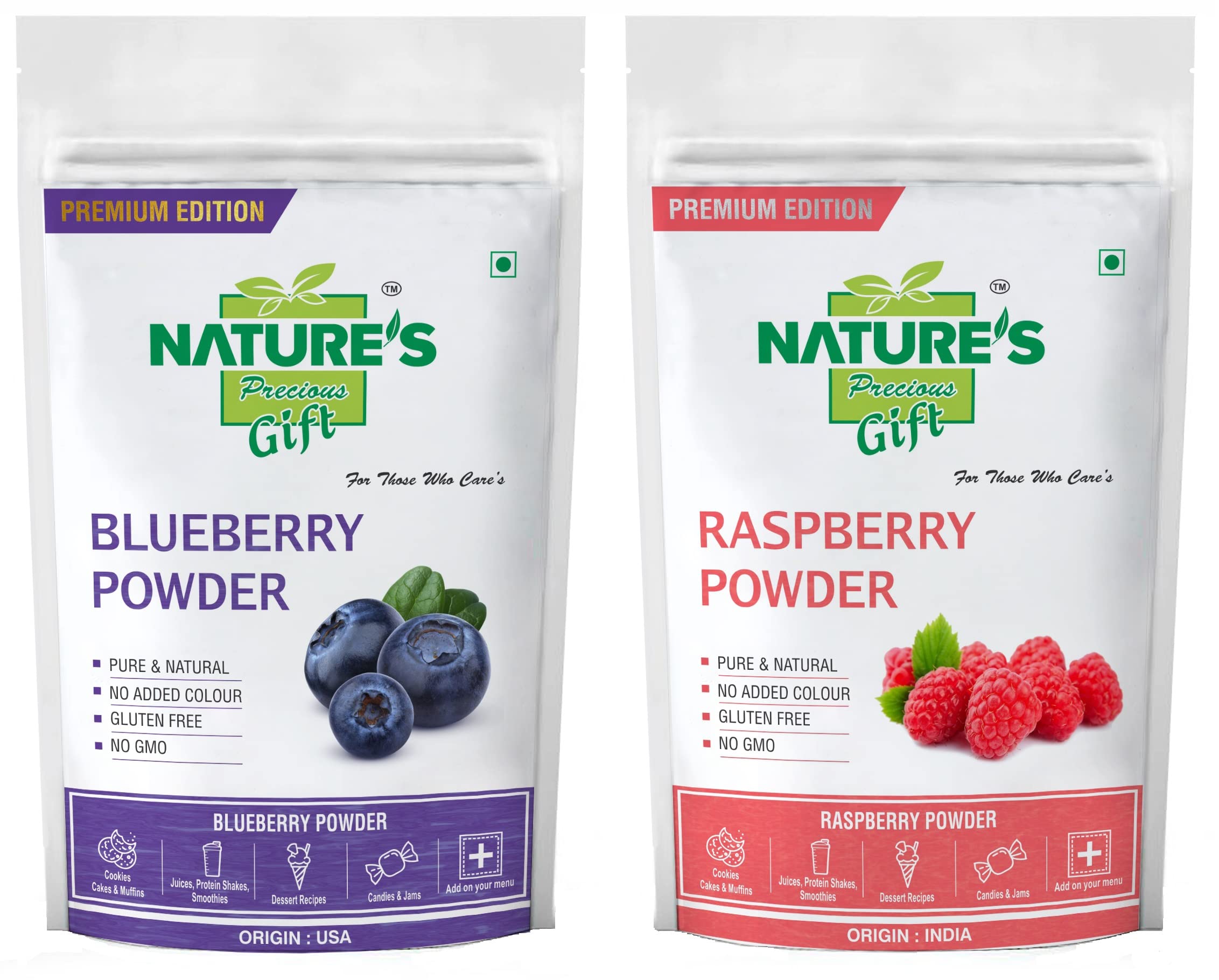 NATURES Precious Gift - Blueberry Powder & Raspberry Powder - Gluten Free | Non-GMO - 100 GM Each (Super Saver Combo Pack) (B0BNLF1M33) Amazon Price History, Amazon Price Tracker